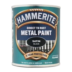 Hammerite Black Satinwood Metal Paint, 750ml 7 Hammerite Black Satinwood Metal Paint, 750ml -Hammerite Shop hammerite black satinwood metal paint 750ml5011867010885 08c bq