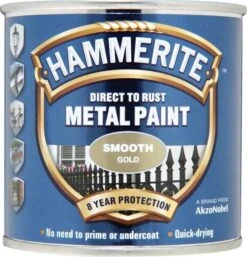 Hammerite Gloss Gold Effect Metal Paint, 250ml -Hammerite Shop hammerite gloss gold effect metal paint 250ml5011867010830 08c bq