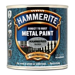 Hammerite Silver Grey Hammered Effect Metal Paint, 250ml -Hammerite Shop hammerite silver grey hammered effect metal paint 250ml5011867203010 08c bq