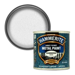 Hammerite White Hammered Effect Exterior Metal Paint, 250ml