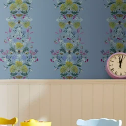 Joules Blue Floral Bee Smooth Wallpaper -Hammerite Shop joules blue floral bee smooth wallpaper5011583527117 21i bq