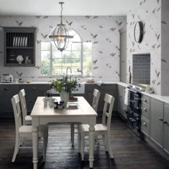 Laura Ashley Animalia Bird Silver Effect Smooth Wallpaper -Hammerite Shop laura ashley animalia bird silver effect smooth wallpaper5011583468267 20i bq