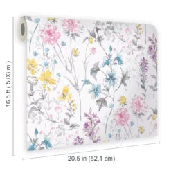 Laura Ashley Multicolour Wild Meadow Smooth Wallpaper -Hammerite Shop laura ashley multicolour wild meadow smooth wallpaper5011583467338 02t bq