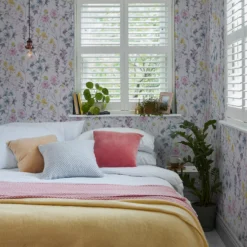 Laura Ashley Multicolour Wild Meadow Smooth Wallpaper -Hammerite Shop laura ashley multicolour wild meadow smooth wallpaper5011583467338 21i bq