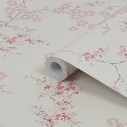 Laura Ashley Oriental Blush Blossom Smooth Wallpaper -Hammerite Shop laura ashley oriental blush blossom smooth wallpaper5011583468083 36c bq