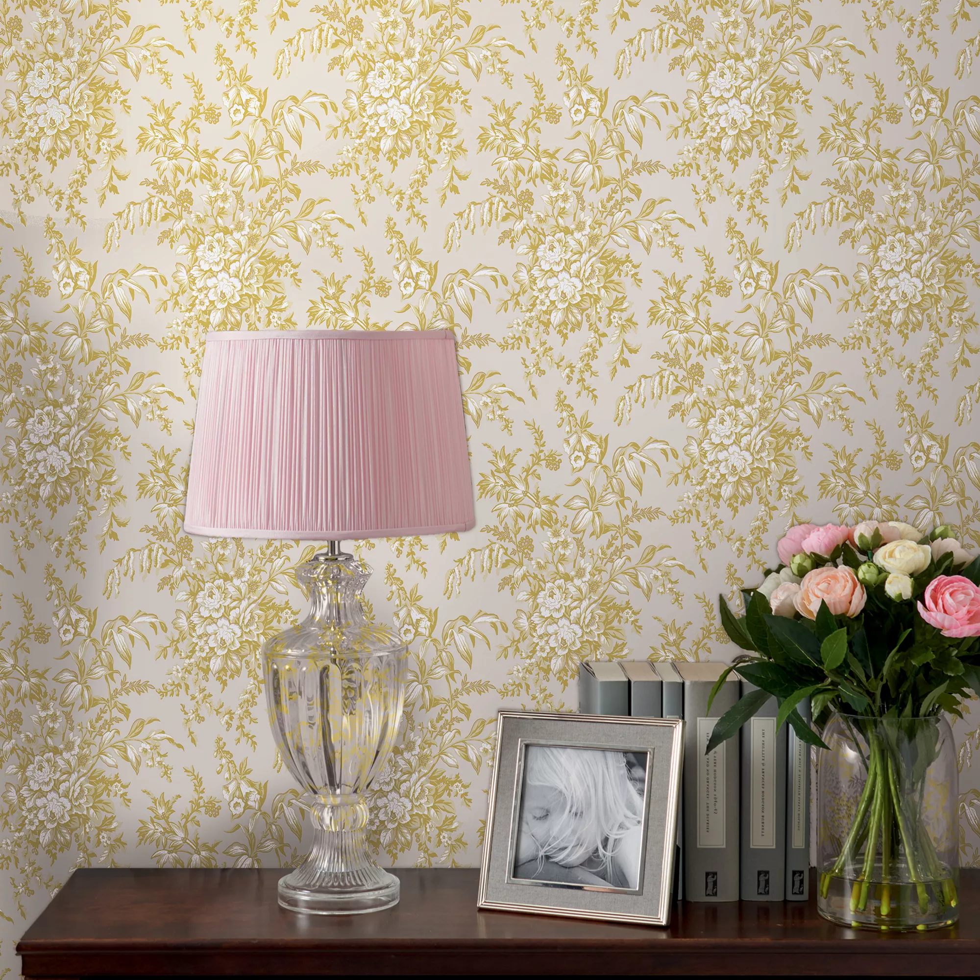 Laura Ashley Picardie Pale Gold Floral Smooth Wallpaper 7 Laura Ashley Picardie Pale Gold Floral Smooth Wallpaper - Image 5