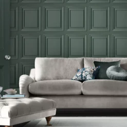 Laura Ashley Redbrook Wood Panel Green Brick / Wood Effect Smooth Wallpaper -Hammerite Shop laura ashley redbrook wood panel green brick wood effect smooth wallpaper5011583545814 20i bq