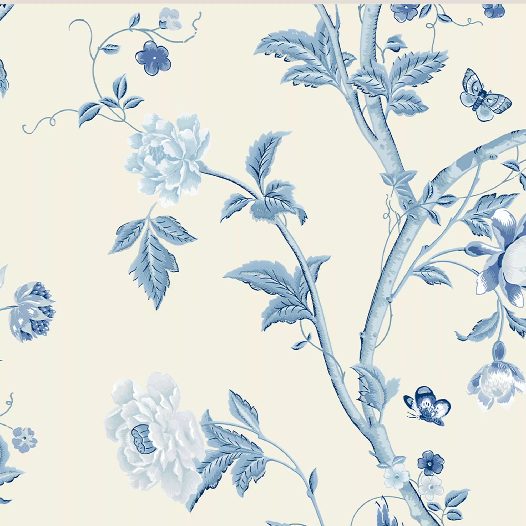 Laura Ashley Summer Palace Royal Blue Floral Smooth Wallpaper 5 Laura Ashley Summer Palace Royal Blue Floral Smooth Wallpaper - Image 3