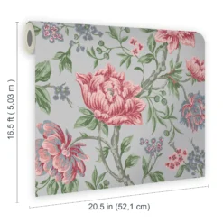 Laura Ashley Tapestry Slate Grey Floral Smooth Wallpaper -Hammerite Shop laura ashley tapestry slate grey floral smooth wallpaper5011583468687 02t bq