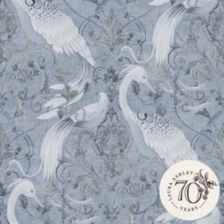 Laura Ashley Tregaron Blue Animal Smooth Wallpaper -Hammerite Shop laura ashley tregaron blue animal smooth wallpaper5011583551303 02c bq