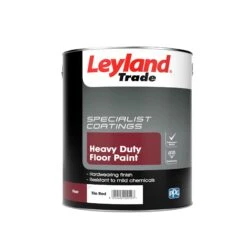 Leyland Trade Heavy Duty Tile Red Satinwood Floor Paint, 5L