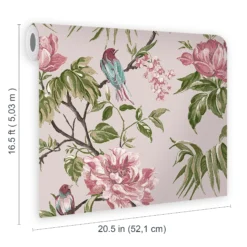 Next Birds & Blooms Mauve Floral Smooth Wallpaper -Hammerite Shop next birds blooms mauve floral smooth wallpaper5011583520170 02t bq