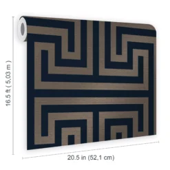 Next Metallic Greek Key Navy Metallic Effect Smooth Wallpaper -Hammerite Shop next metallic greek key navy metallic effect smooth wallpaper5011583521108 02t bq