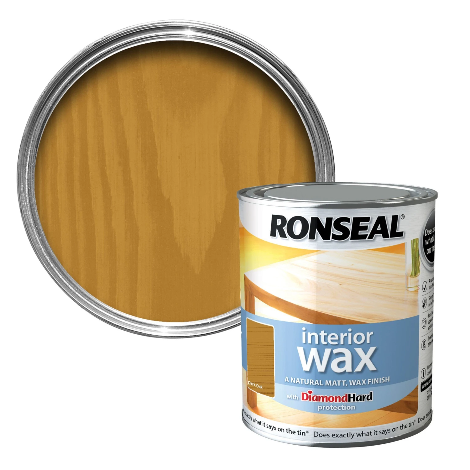 Ronseal Diamond Hard Dark Oak Matt Wax Wood Wax, 0.75L 3 Ronseal Diamond Hard Dark Oak Matt Wax Wood Wax, 0.75L