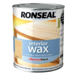 Ronseal Diamond Hard Natural Matt Doors, Floors, Furniture, Skirting Boards & Windows Wax Wood Wax, 0.75L -Hammerite Shop ronseal diamond hard natural matt doors floors furniture skirting boards windows wax wood wax 0 75l5010214868797 08c bq