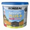 Ronseal Fence Life Plus Charcoal Grey Matt Fence & Shed Treatment, 9L -Hammerite Shop ronseal fence life plus charcoal grey matt fence shed treatment 9l5010214883950 08c bq