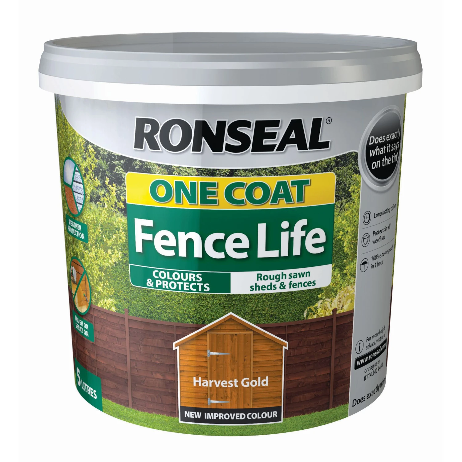 Ronseal One Coat Fence Life Harvest Gold Matt Fence & Shed Treatment, 5L 3 Ronseal One Coat Fence Life Harvest Gold Matt Fence & Shed Treatment, 5L