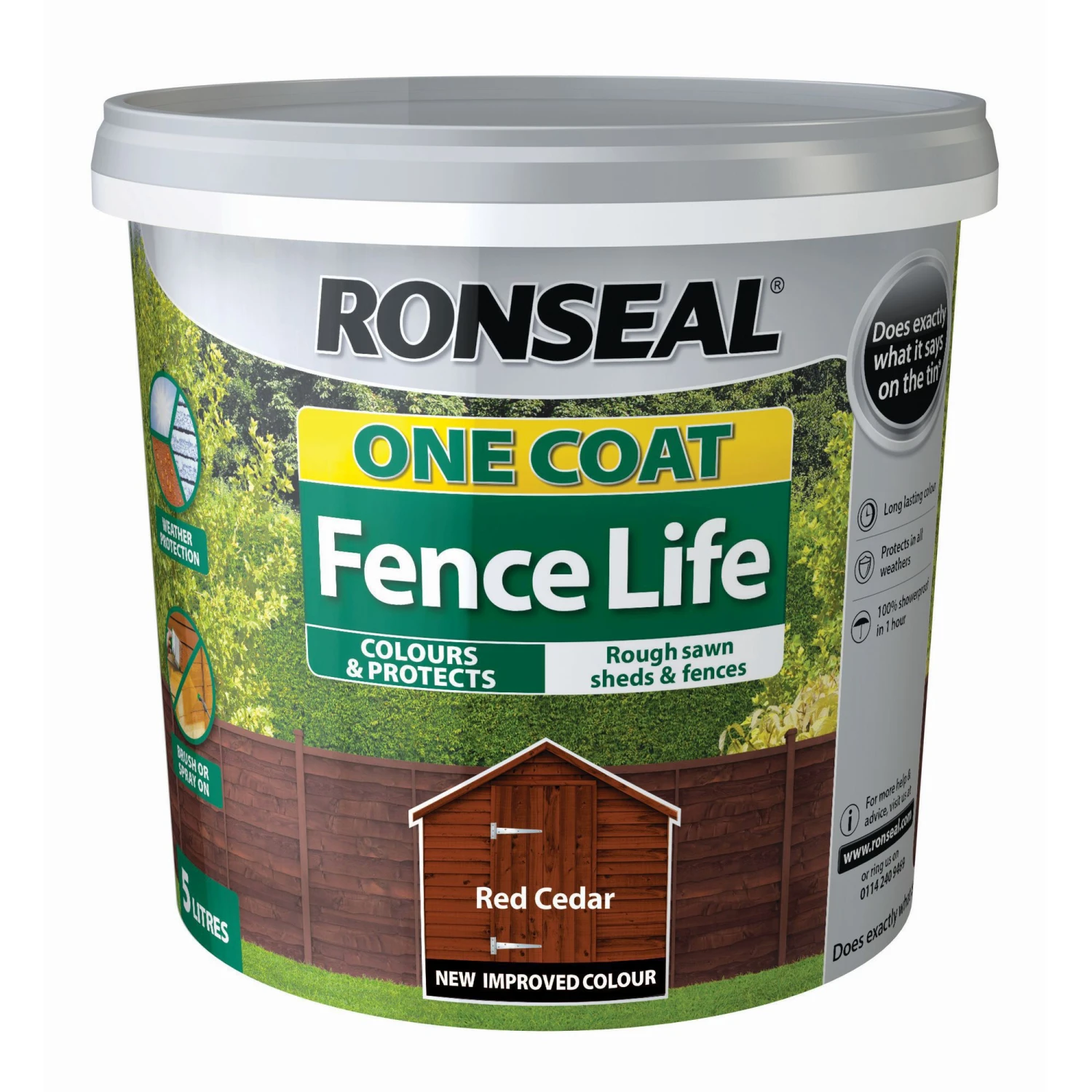 Ronseal One Coat Fence Life Red Cedar Matt Fence & Shed Treatment, 5L 3 Ronseal One Coat Fence Life Red Cedar Matt Fence & Shed Treatment, 5L