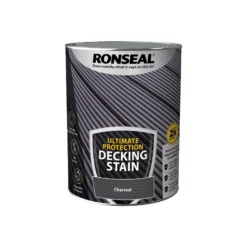 Ronseal Ultimate Protection Charcoal Matt Decking Wood Stain, 5L -Hammerite Shop ronseal ultimate protection charcoal matt decking wood stain 5l5010214891092 08c bq