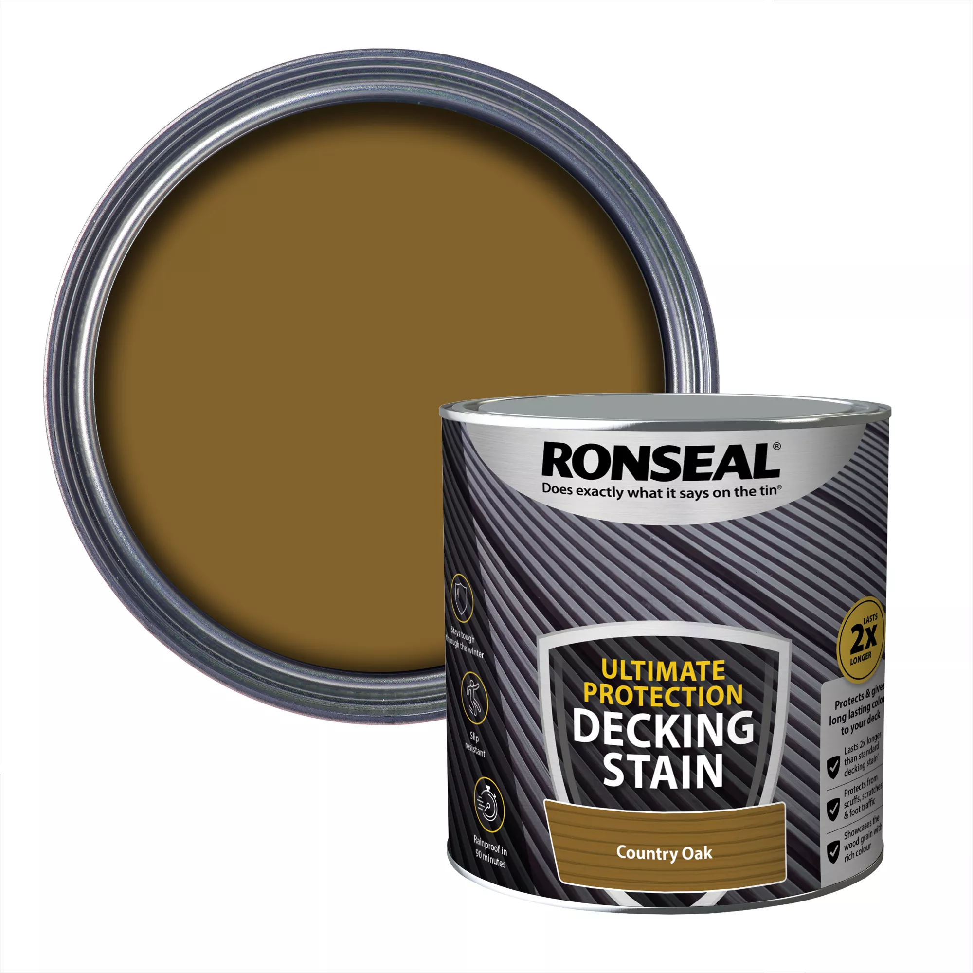 Ronseal Ultimate Protection Country Oak Matt Decking Wood Stain, 2.5L 3 Ronseal Ultimate Protection Country Oak Matt Decking Wood Stain, 2.5L