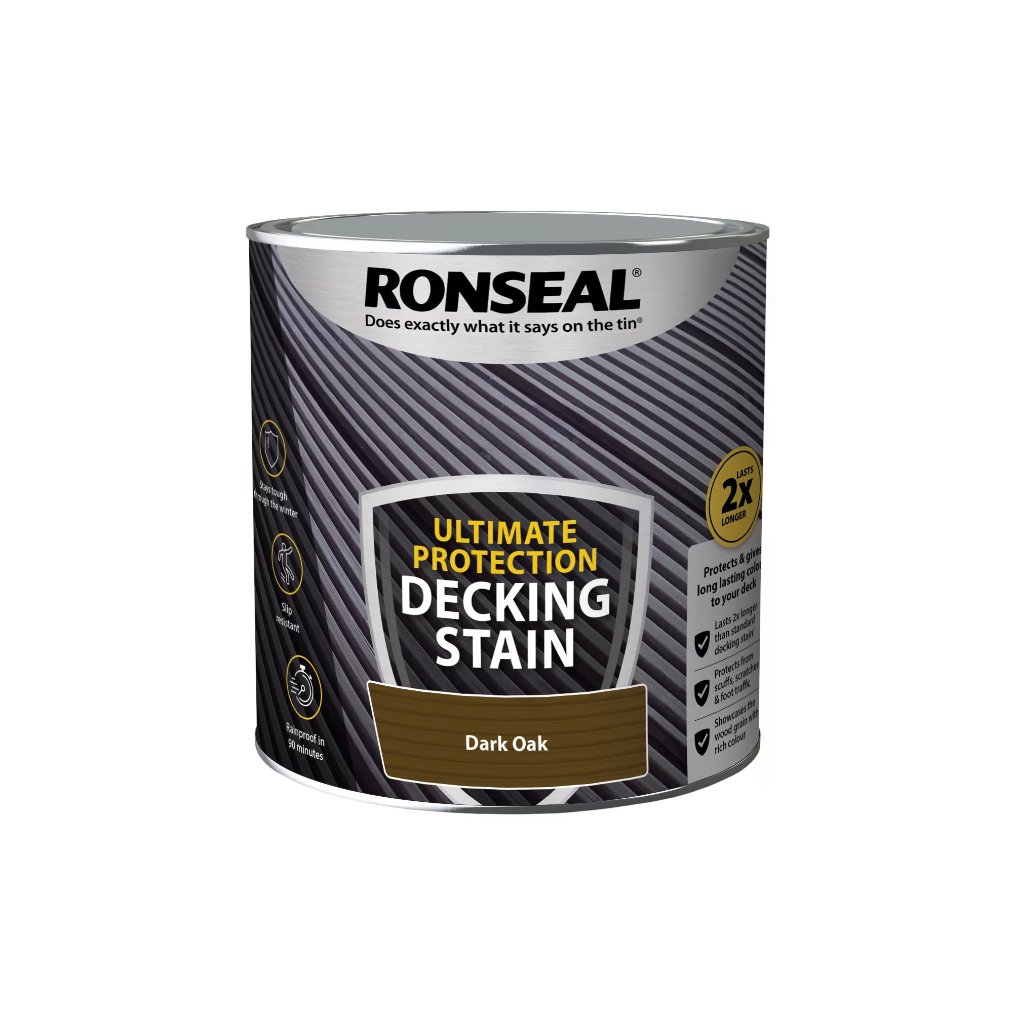 Ronseal Ultimate Protection Dark Oak Matt Decking Wood Stain, 2.5L 4 Ronseal Ultimate Protection Dark Oak Matt Decking Wood Stain, 2.5L - Image 2