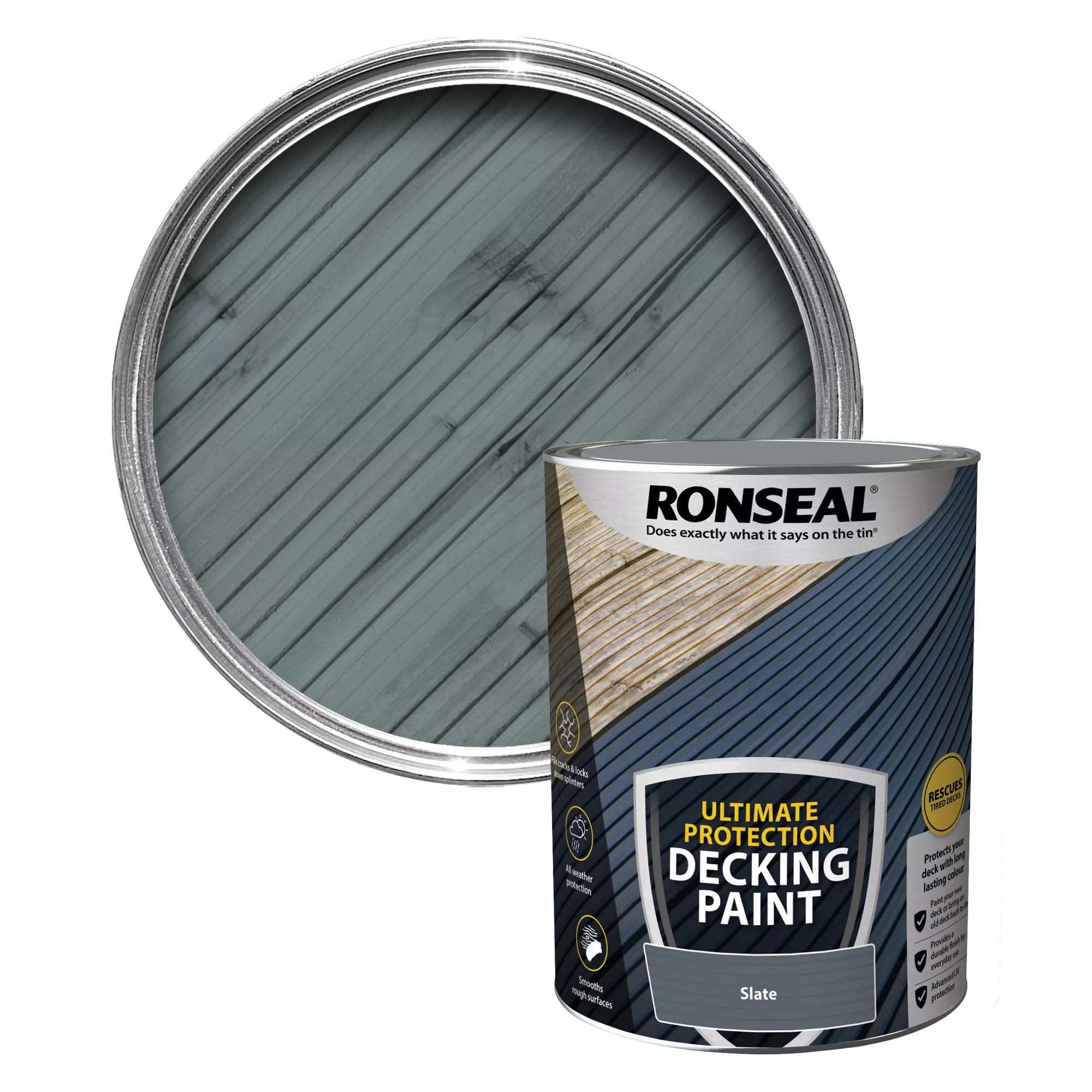 Ronseal Ultimate Protection Matt Slate Decking Paint, 5L 3 Ronseal Ultimate Protection Matt Slate Decking Paint, 5L