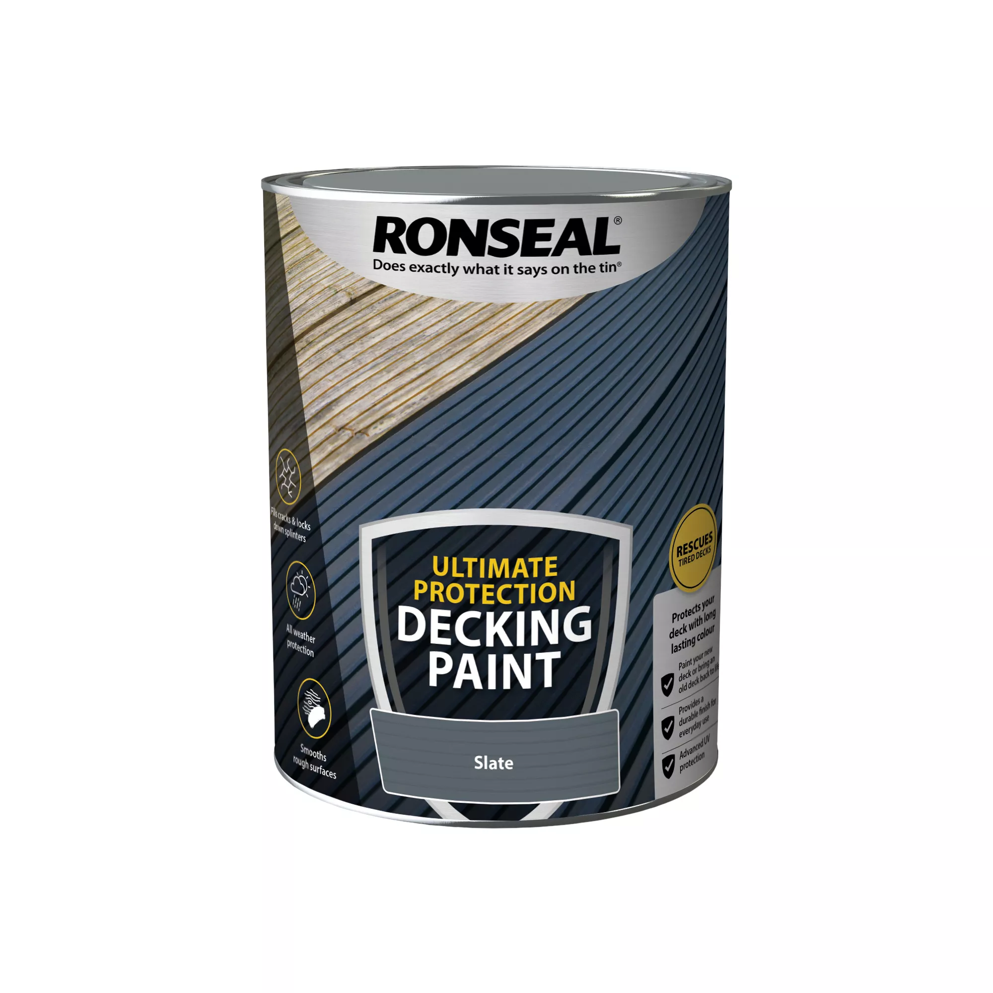 Ronseal Ultimate Protection Matt Slate Decking Paint, 5L 4 Ronseal Ultimate Protection Matt Slate Decking Paint, 5L - Image 2