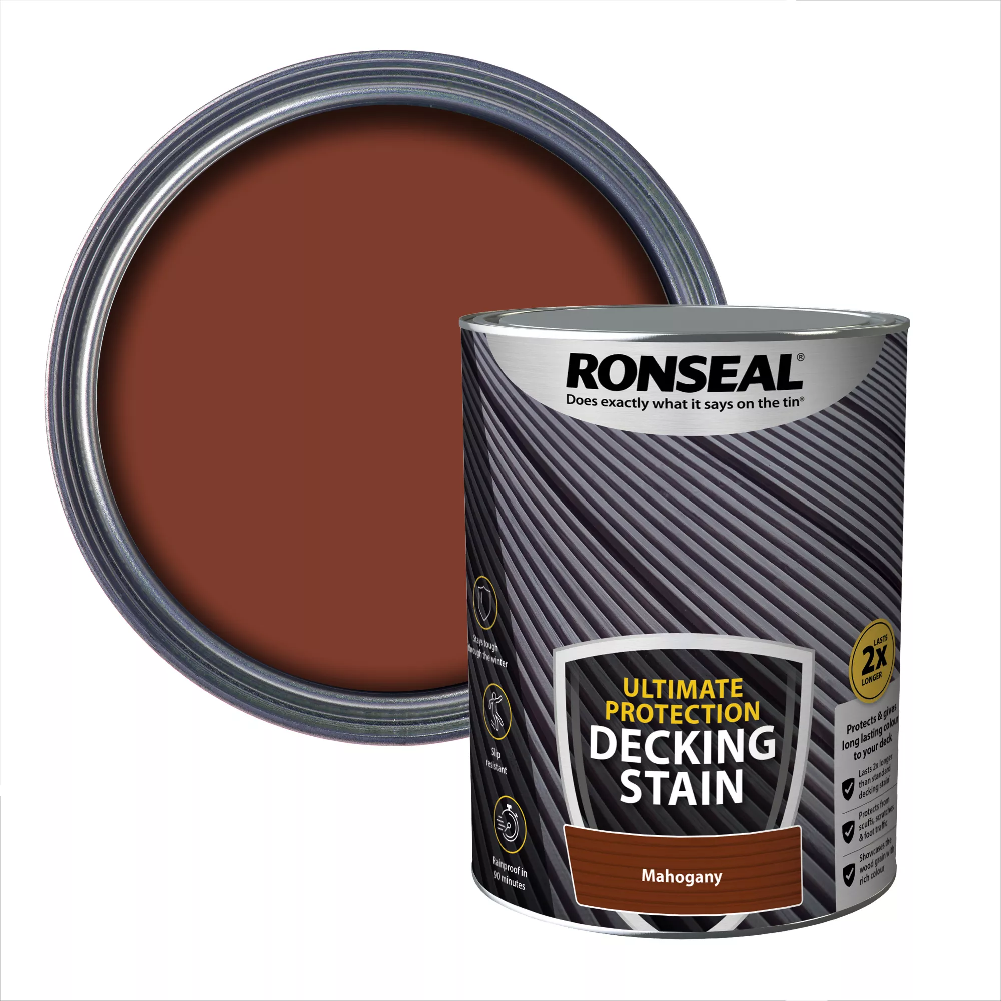Ronseal Ultimate Protection Rich Mahogany Matt Decking Wood Stain, 5L 3 Ronseal Ultimate Protection Rich Mahogany Matt Decking Wood Stain, 5L