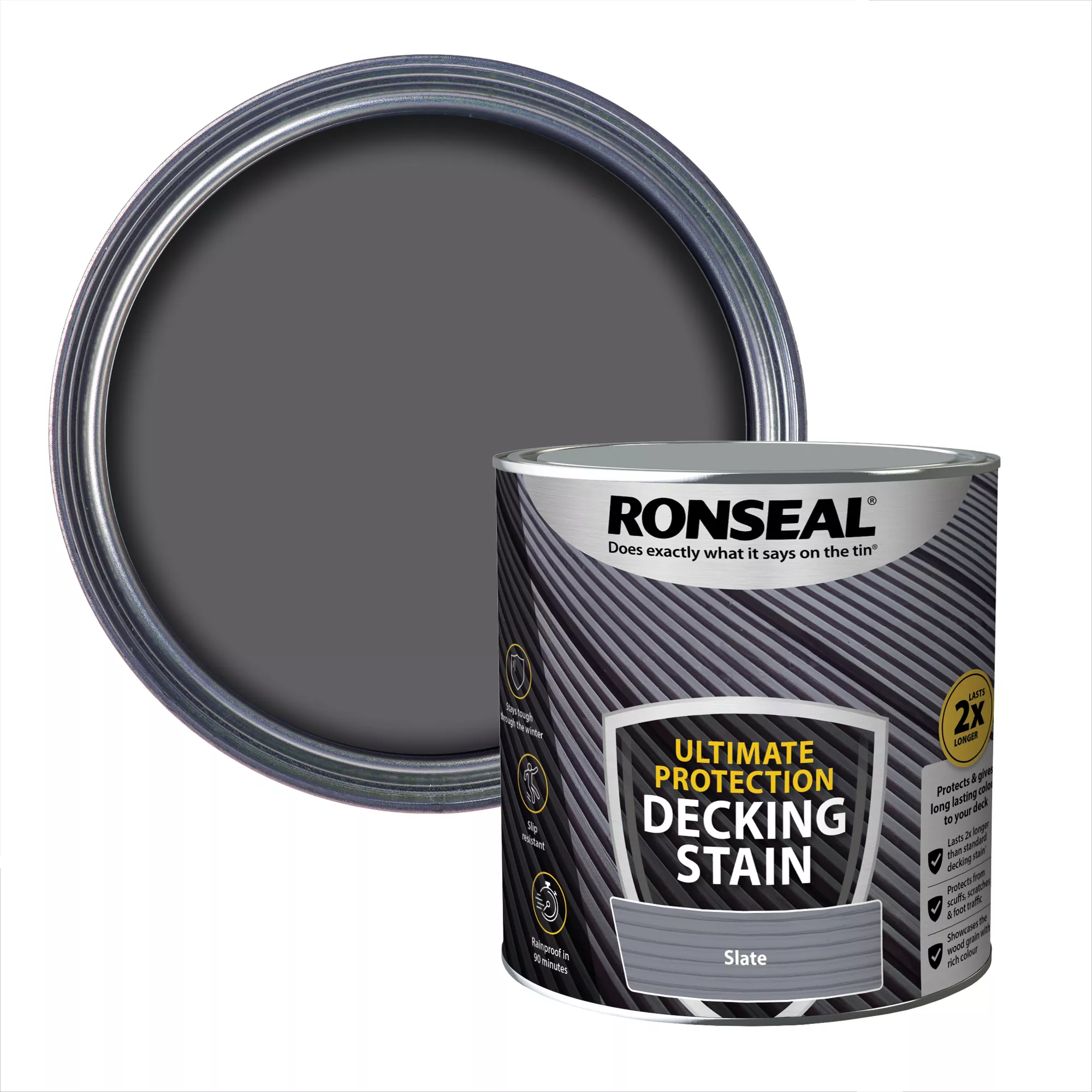 Ronseal Ultimate Protection Slate Matt Decking Wood Stain, 2.5L 3 Ronseal Ultimate Protection Slate Matt Decking Wood Stain, 2.5L
