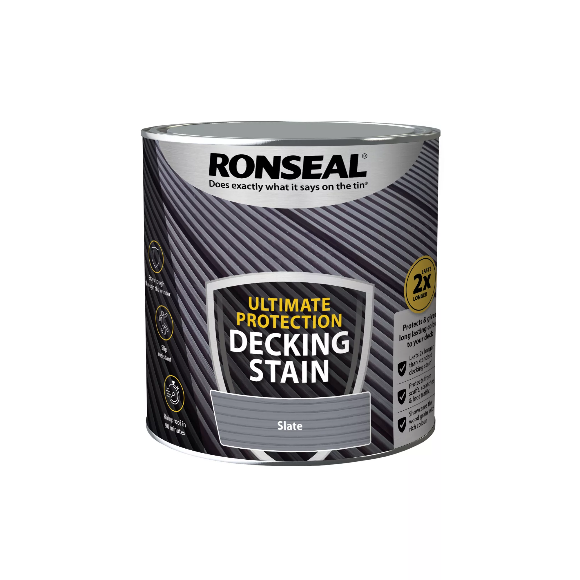 Ronseal Ultimate Protection Slate Matt Decking Wood Stain, 2.5L 4 Ronseal Ultimate Protection Slate Matt Decking Wood Stain, 2.5L - Image 2