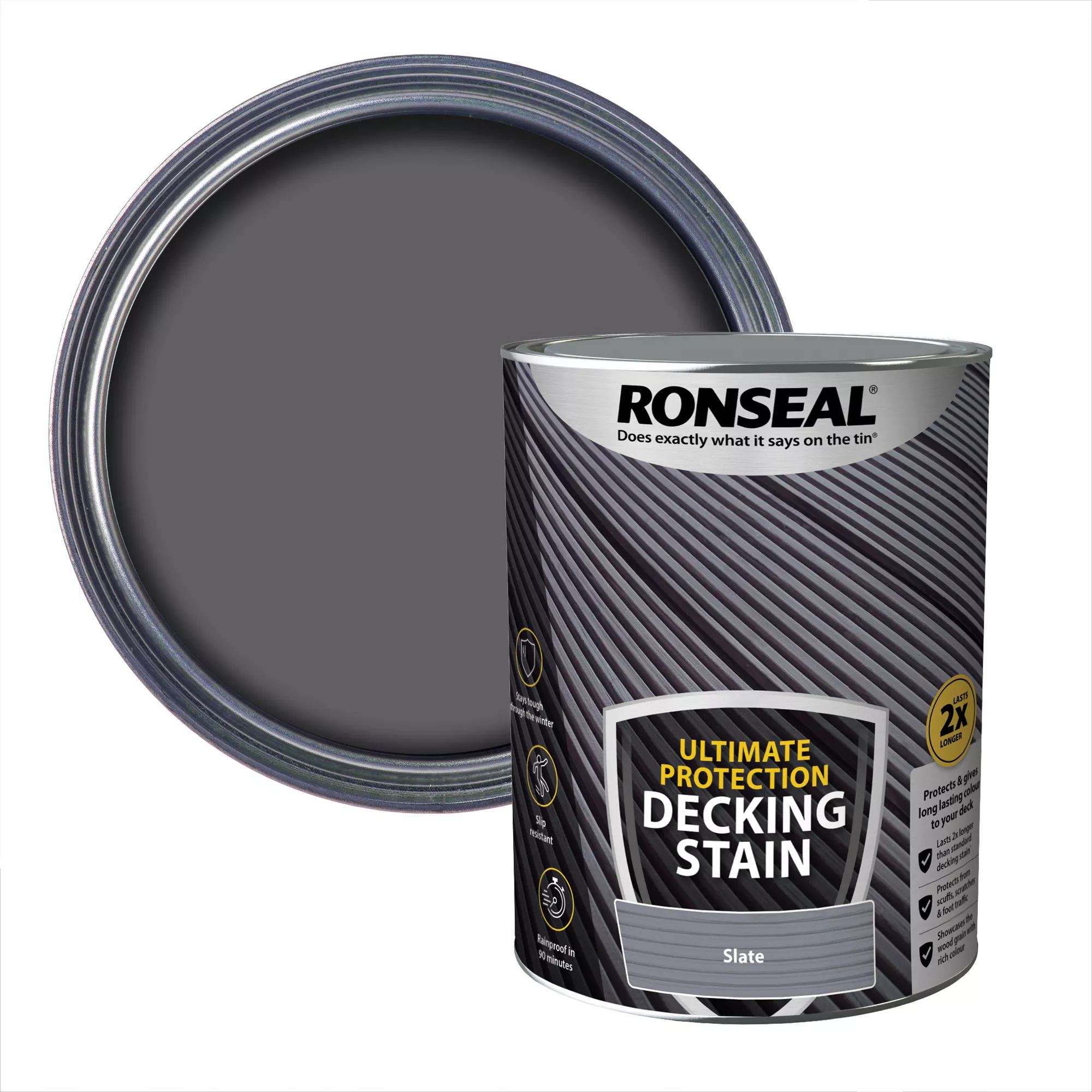 Ronseal Ultimate Protection Slate Matt Decking Wood Stain, 5L 3 Ronseal Ultimate Protection Slate Matt Decking Wood Stain, 5L