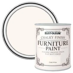 Rust-Oleum Chalk White Chalky Effect Matt Furniture Paint, 2.5L -Hammerite Shop rust oleum chalk white chalky effect matt furniture paint 2 5l5013296034050 07c BQ