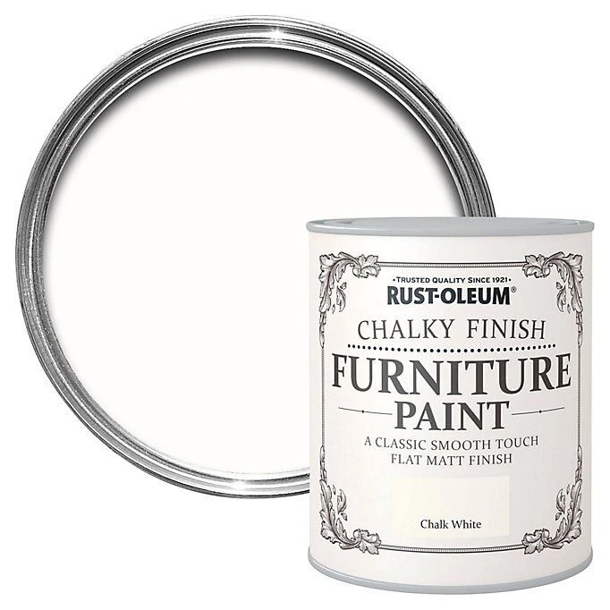 Rust-Oleum Chalk White Chalky Effect Matt Furniture Paint, 750ml 3 Rust-Oleum Chalk White Chalky Effect Matt Furniture Paint, 750ml