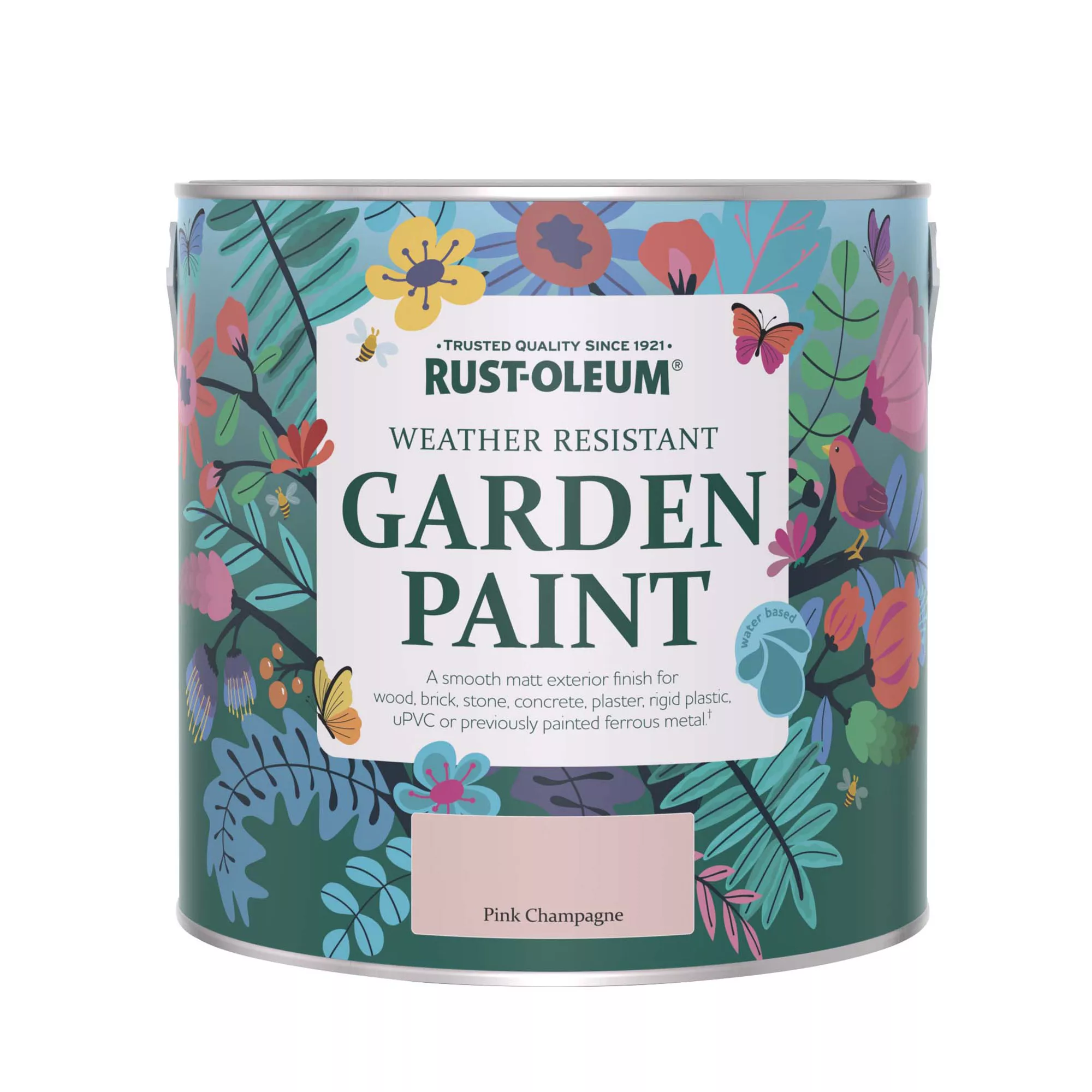 Rust-Oleum Garden Paint Pink Champagne Matt Multi-surface Garden Paint, 2.5L Tin 4 Rust-Oleum Garden Paint Pink Champagne Matt Multi-surface Garden Paint, 2.5L Tin - Image 2
