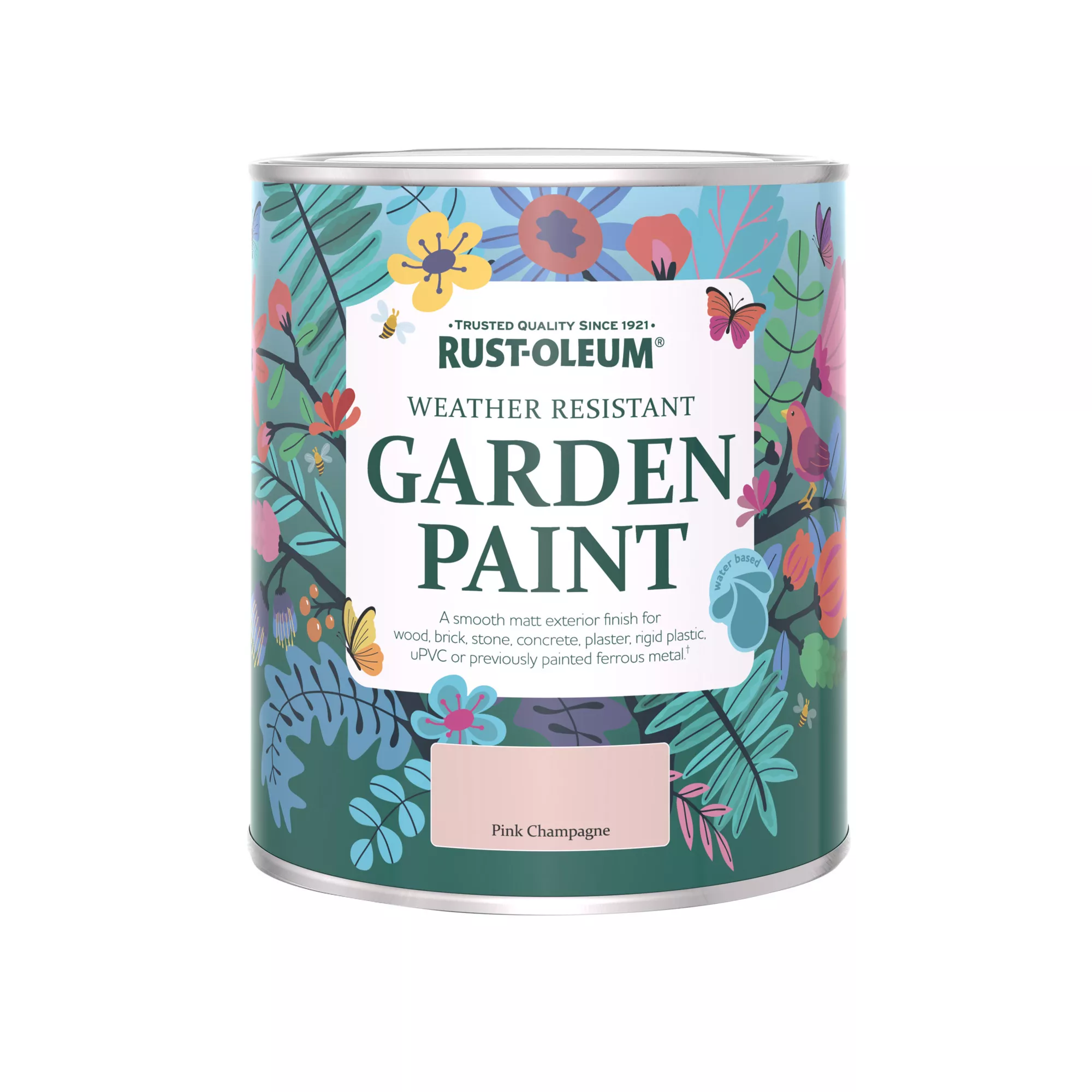 Rust-Oleum Garden Paint Pink Champagne Matt Multi-surface Garden Paint, 750ml Tin 4 Rust-Oleum Garden Paint Pink Champagne Matt Multi-surface Garden Paint, 750ml Tin - Image 2