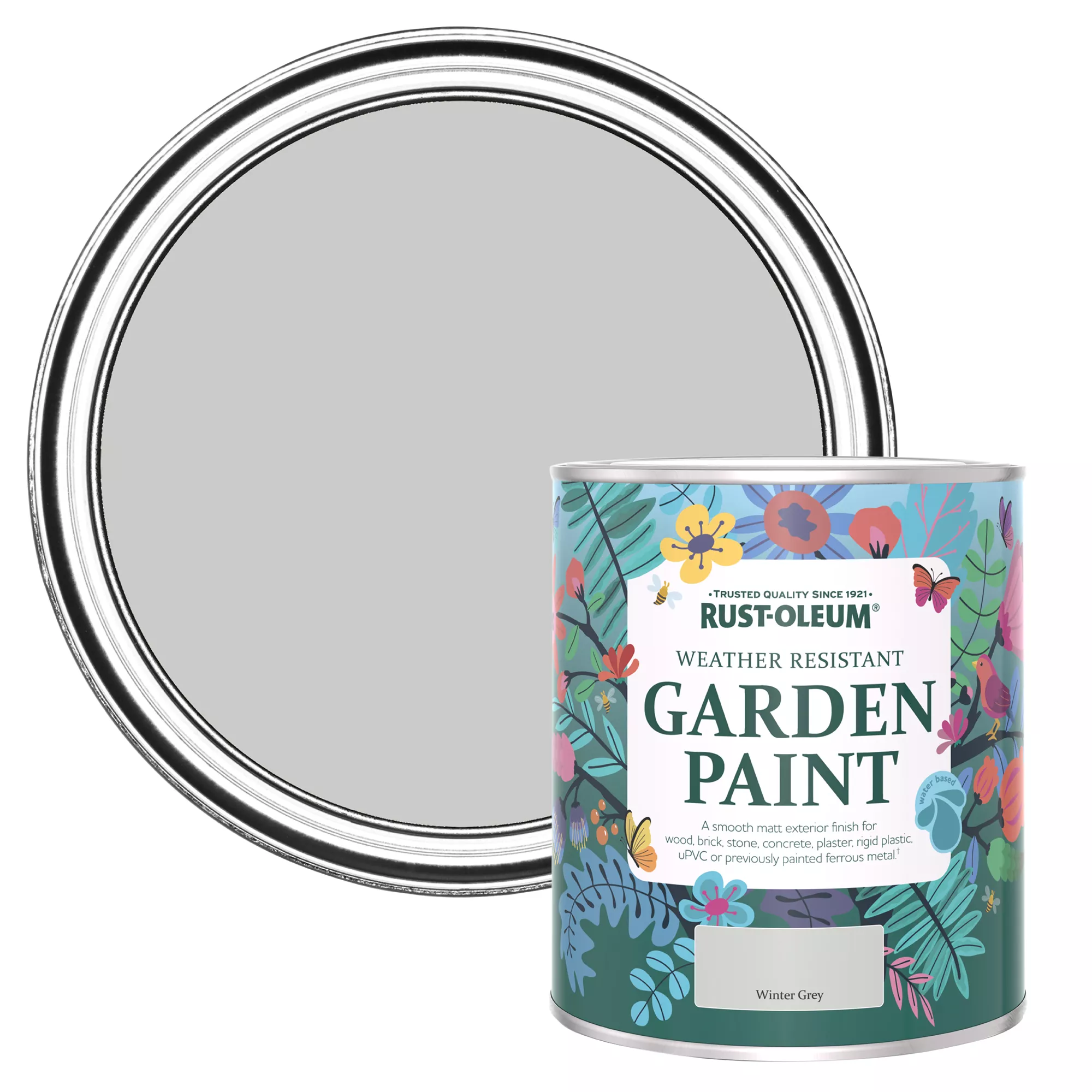 Rust-Oleum Garden Paint Winter Grey Matt Multi-surface Garden Paint, 750ml Tin 3 Rust-Oleum Garden Paint Winter Grey Matt Multi-surface Garden Paint, 750ml Tin