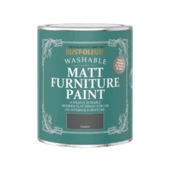 Rust-Oleum Graphite Matt Furniture Paint, 750ml -Hammerite Shop rust oleum graphite matt furniture paint 750ml5013296131490 08c bq