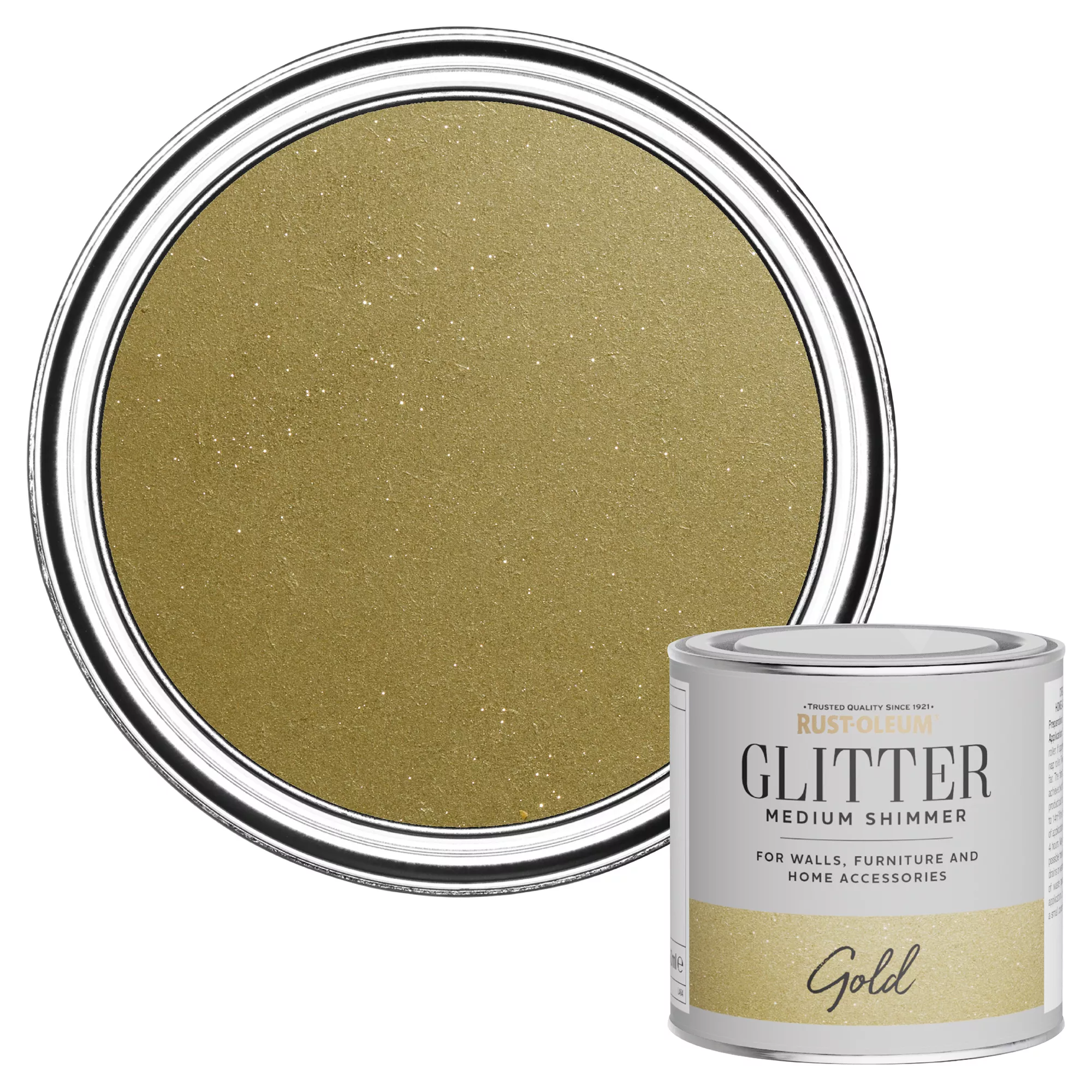 Rust-Oleum Medium Shimmer Gold Glitter Effect Mid Sheen Multi-surface Topcoat Paint Glitter, 250ml 3 Rust-Oleum Medium Shimmer Gold Glitter Effect Mid Sheen Multi-surface Topcoat Paint Glitter, 250ml