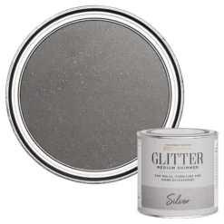 Rust-Oleum Medium Shimmer Silver Glitter Effect Mid Sheen Multi-surface Topcoat Paint Glitter, 250ml