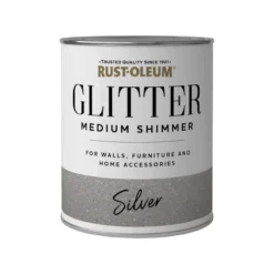 Rust-Oleum Medium Shimmer Silver Glitter Effect Mid Sheen Multi-surface Topcoat Paint Glitter, 750ml -Hammerite Shop rust oleum medium shimmer silver glitter effect mid sheen multi surface topcoat paint glitter 750ml5013296039550 08c bq