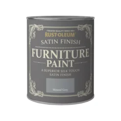 Rust-Oleum Mineral Grey Satinwood Furniture Paint, 750ml -Hammerite Shop rust oleum mineral grey satinwood furniture paint 750ml5013296037310 08c bq