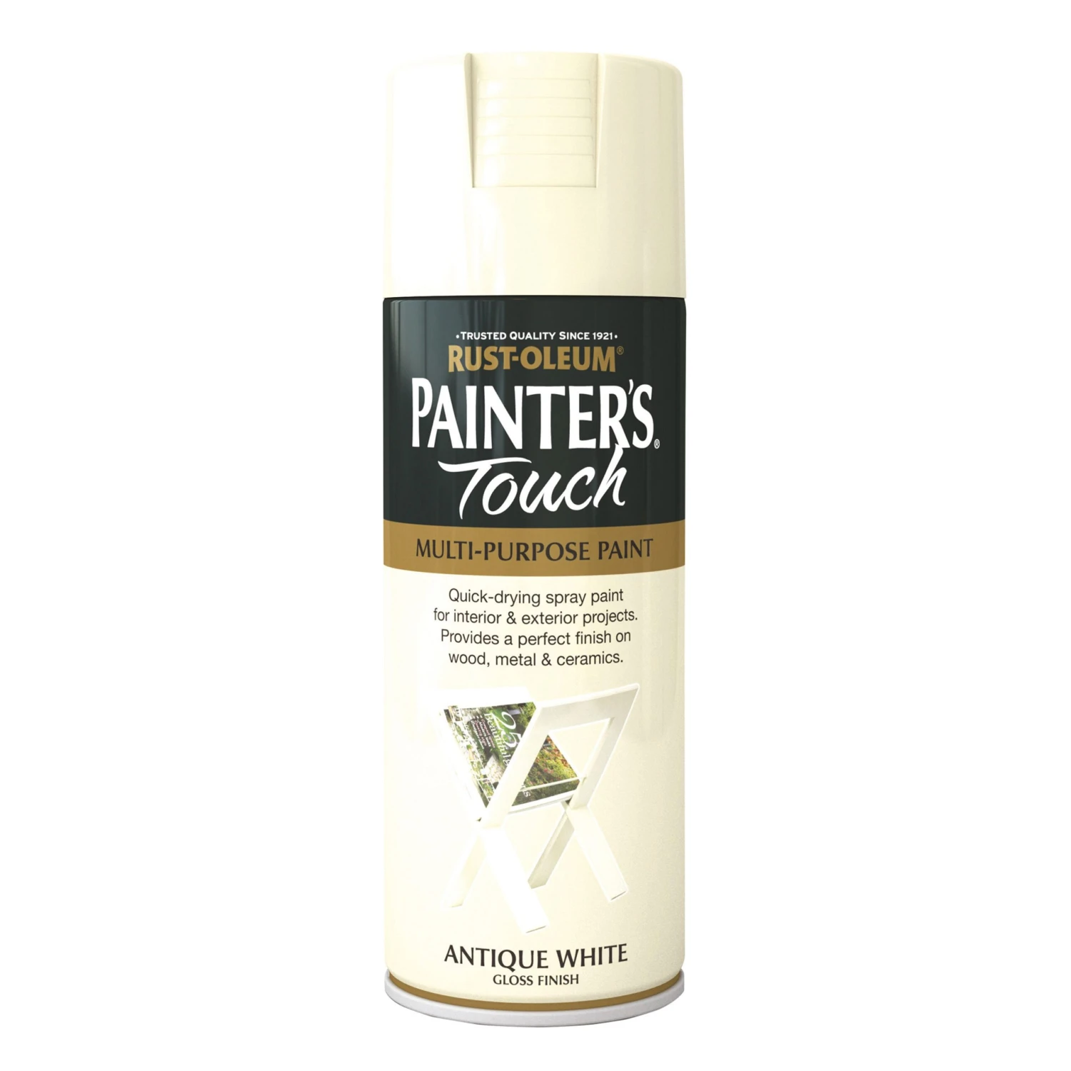 Rust-Oleum Painter's Touch Antique White Gloss Multi-surface Decorative Spray Paint, 400ml 4 Rust-Oleum Painter's Touch Antique White Gloss Multi-surface Decorative Spray Paint, 400ml - Image 2