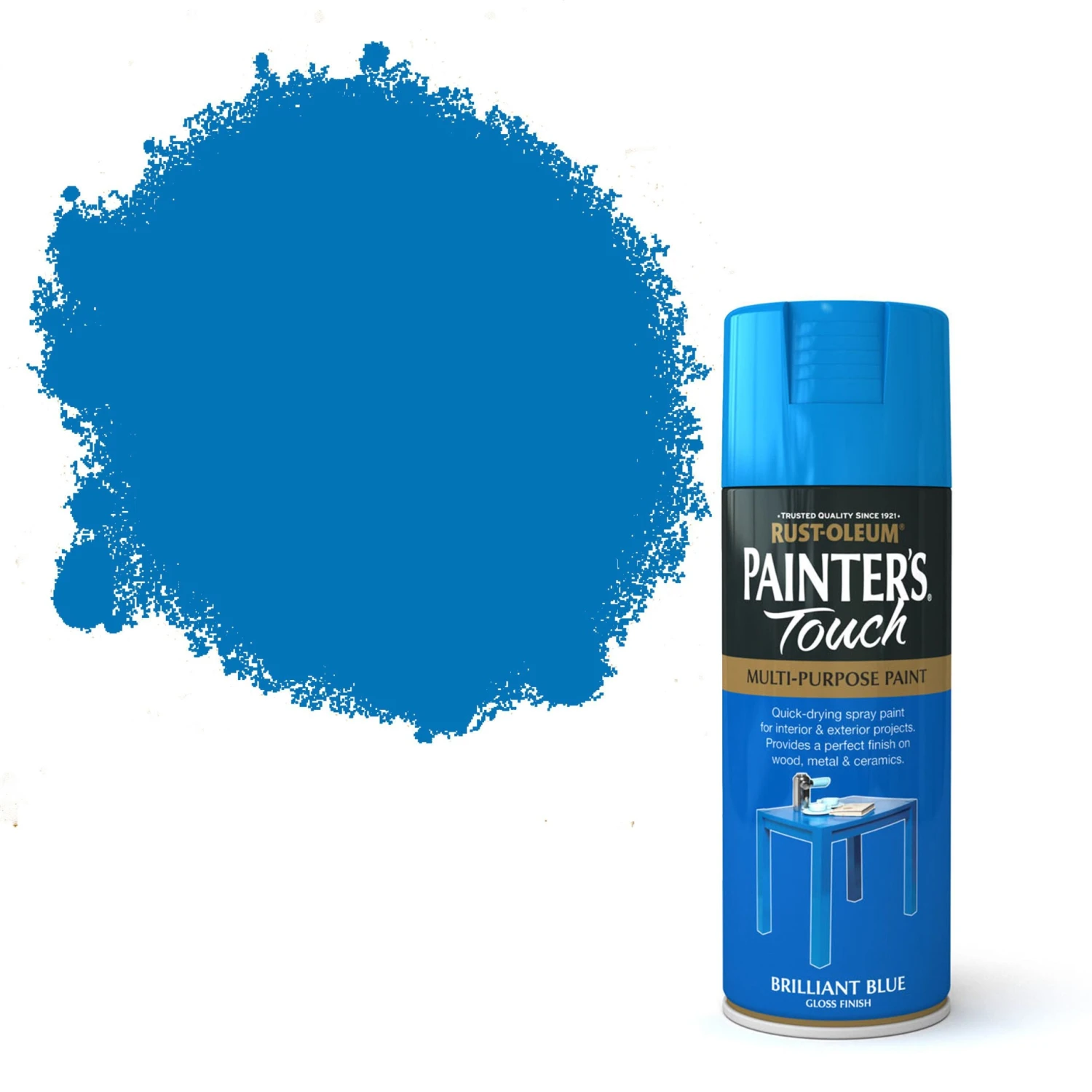 Rust-Oleum Painter's Touch Brilliant Blue Gloss Multi-surface Decorative Spray Paint, 400ml 3 Rust-Oleum Painter's Touch Brilliant Blue Gloss Multi-surface Decorative Spray Paint, 400ml
