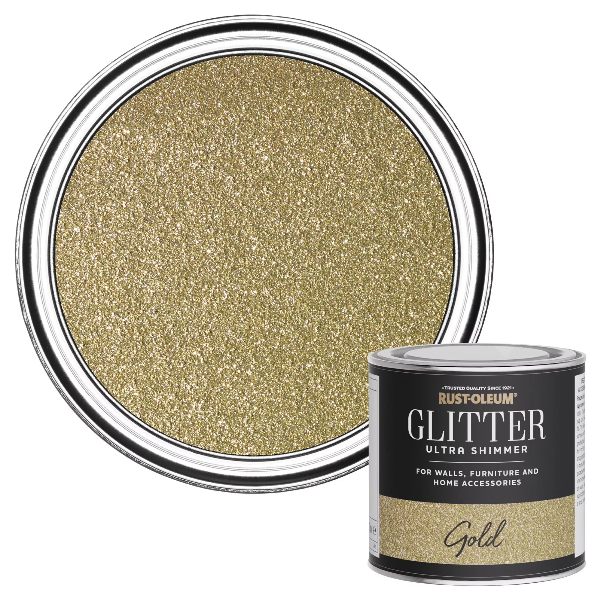 Rust-Oleum Ultra Shimmer Gold Glitter Effect Mid Sheen Multi-surface Topcoat Paint Glitter, 250ml 3 Rust-Oleum Ultra Shimmer Gold Glitter Effect Mid Sheen Multi-surface Topcoat Paint Glitter, 250ml