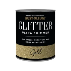 Rust-Oleum Ultra Shimmer Gold Glitter Effect Mid Sheen Multi-surface Topcoat Paint Glitter, 750ml -Hammerite Shop rust oleum ultra shimmer gold glitter effect mid sheen multi surface topcoat paint glitter 750ml5013296039628 08c bq