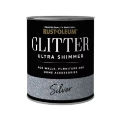 Rust-Oleum Ultra Shimmer Silver Glitter Effect Mid Sheen Multi-surface Topcoat Paint Glitter, 750ml -Hammerite Shop rust oleum ultra shimmer silver glitter effect mid sheen multi surface topcoat paint glitter 750ml5013296039611 08c bq