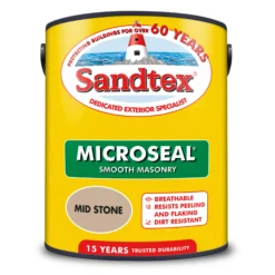 Sandtex Ultra Smooth Mid Stone Masonry Paint, 5L -Hammerite Shop sandtex ultra smooth mid stone masonry paint 5l5010131460777 02c bq