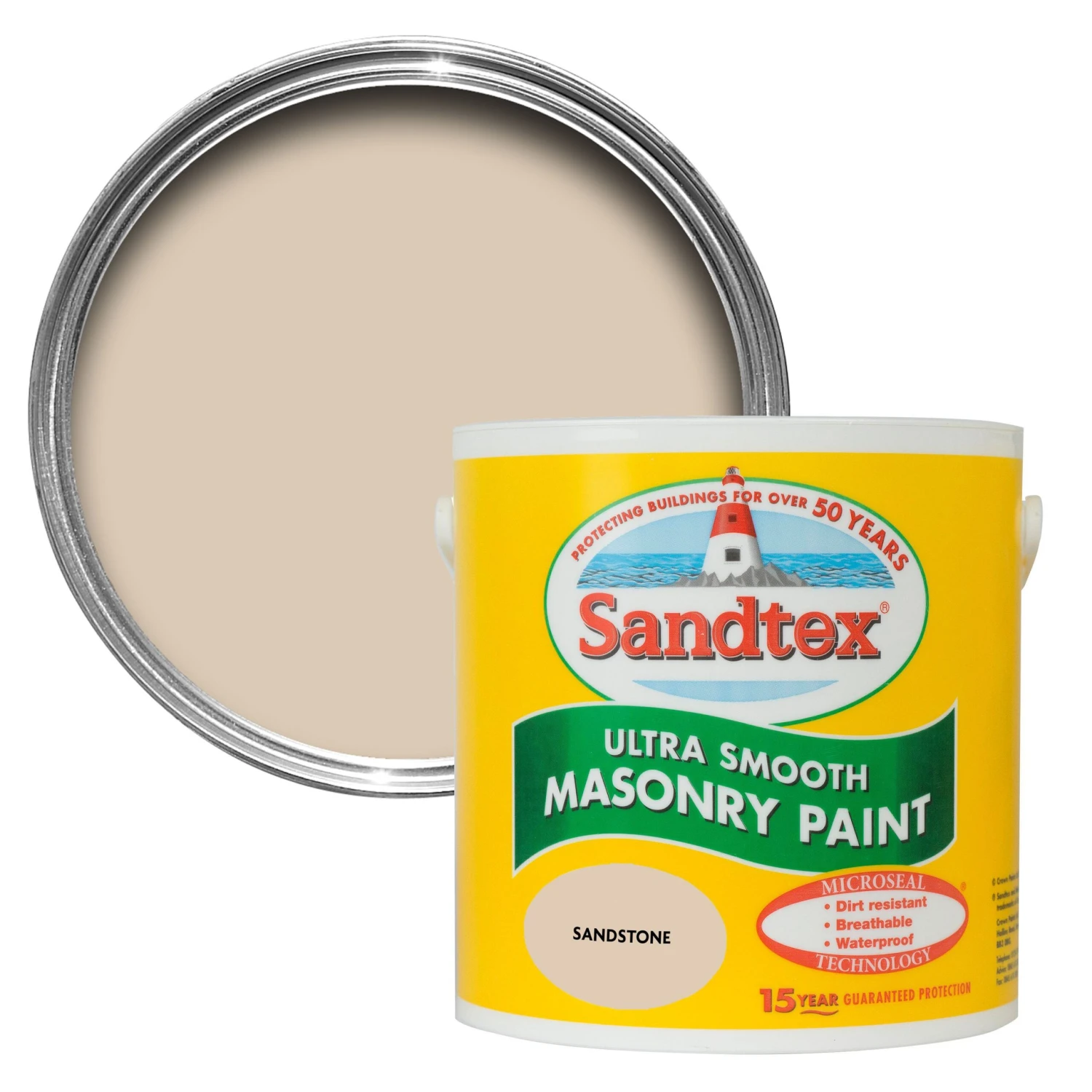 Sandtex Ultra Smooth Sandstone Beige Masonry Paint, 2.5L 3 Sandtex Ultra Smooth Sandstone Beige Masonry Paint, 2.5L
