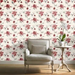 Silwood Red Magnolia Smooth Wallpaper -Hammerite Shop silwood red magnolia smooth wallpaper5059340410357 01i