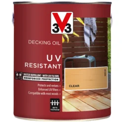 V33 Clear UV Resistant Decking Wood Oil, 2.5L -Hammerite Shop v33 clear uv resistant decking wood oil 2 5l3153895163064 08c bq